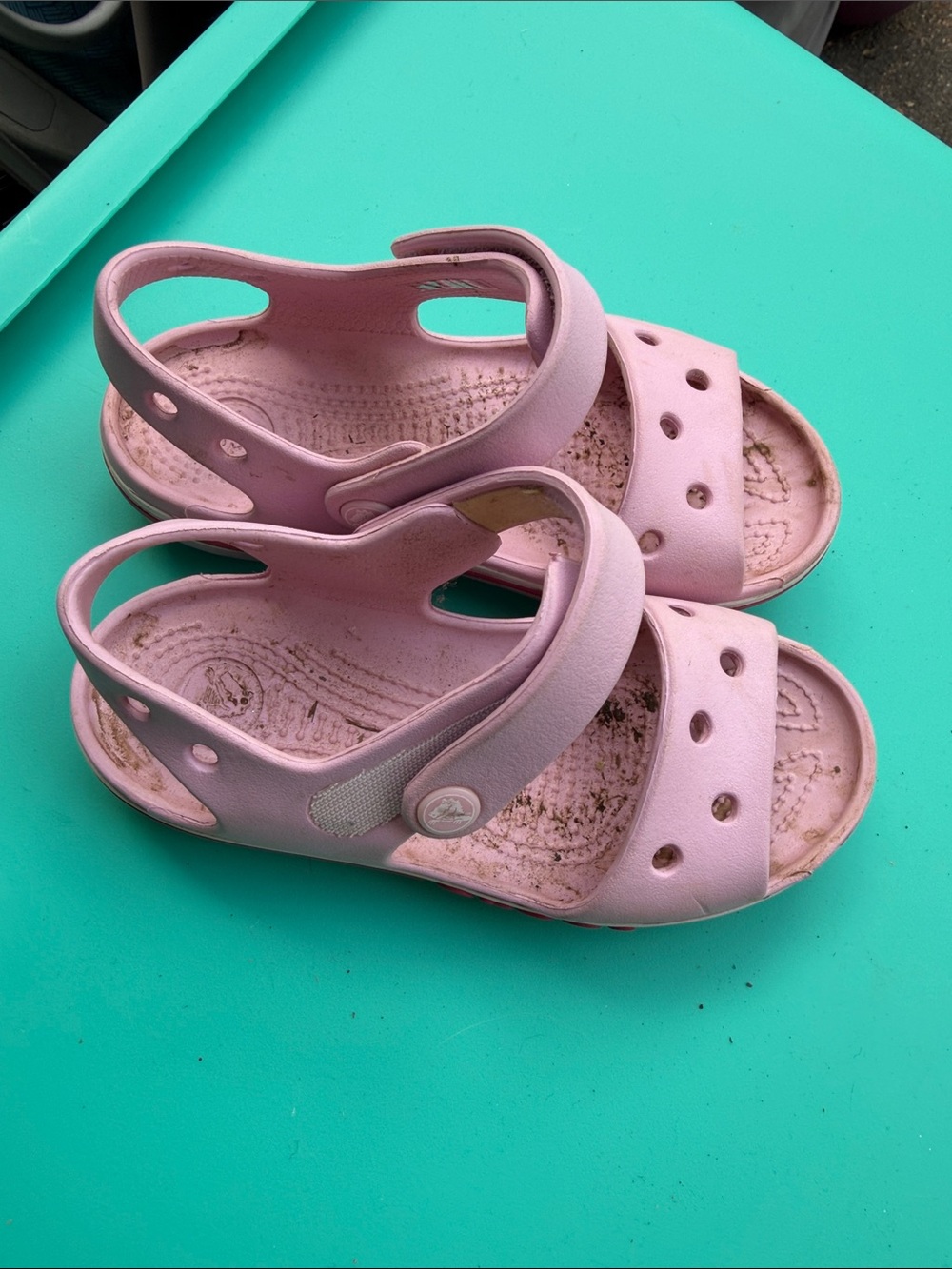 CROCS Kids Light Pink Sandal Clogs with Back Strap